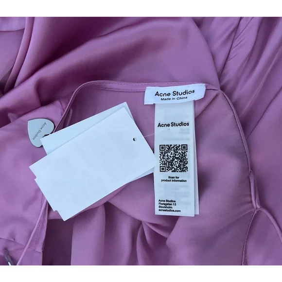 Acne Studios Women’s Size EU 40 US 8 Dumika Draped Satin Mini Dress Gala Party - Picture 10 of 11